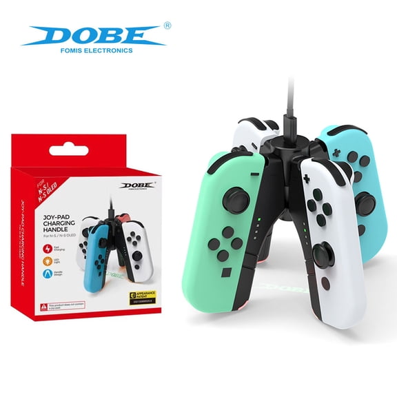 Switch OLED Controller 4-in-1 Charging Dock with Detachable Grips - Fast Charger Station for Joy-Cons & Switch Pro Controllers