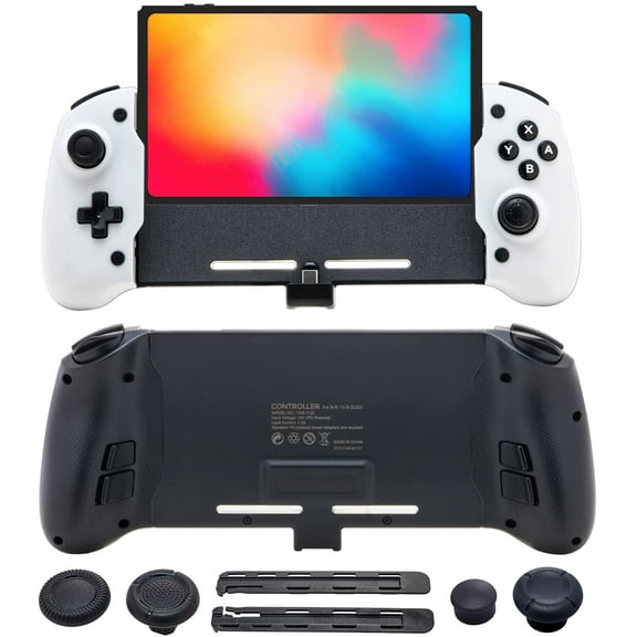 Switch OLED Controller Grip, Wireless Controller Grip Compatible with Switch or Switch OLED White