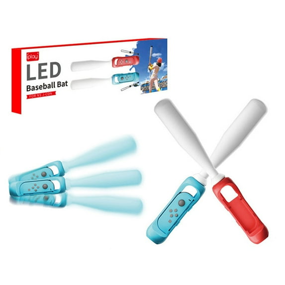 Switch OLED Joy-Con Baseball Grip - Motion-Activated LED Light-Up Controller Holder for Left/Right Joy-Cons, Ergonomic Design, Plug-and-Play | Switch Accessories