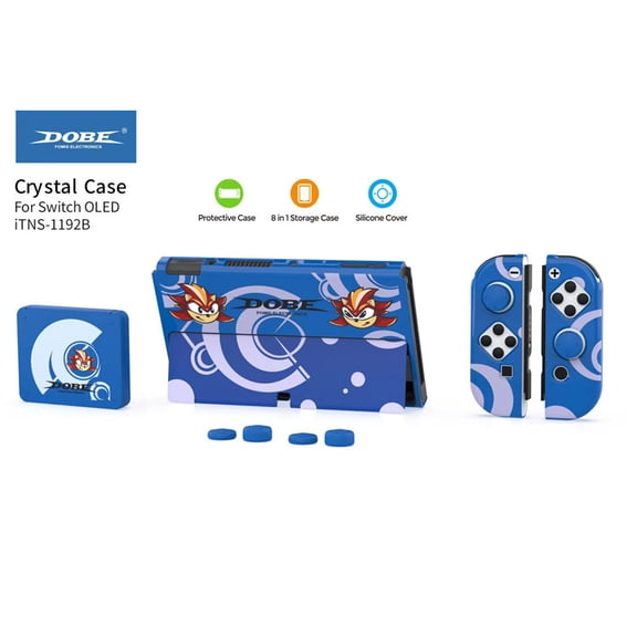 Switch OLED Protective Case Bundle - Hard Shell for Console & Joy-Con + Game Card Case + Thumb Grips