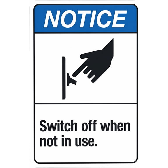 Switch Off When Not In Use Sign 8"x12" - Security Metal for Business Office Road Street Home Yard Garden Wall Safety Decor