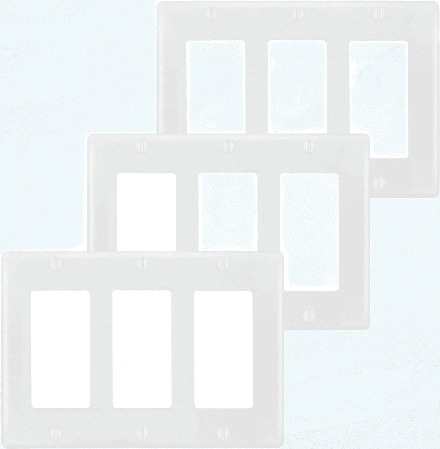 Switch Outlet Wall Plate Cover 3Gang Decora Electrical Faceplate for