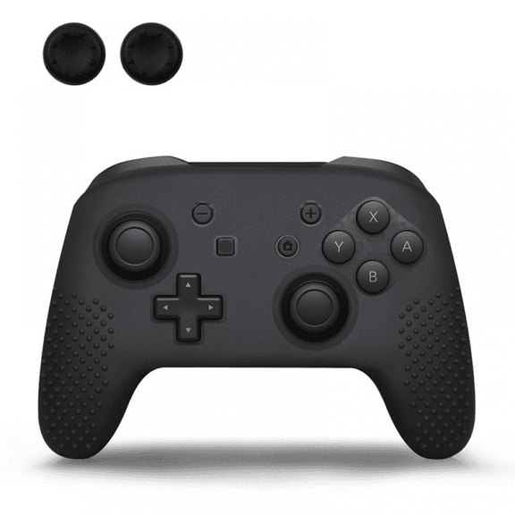 Gamepad Silicone Protective Case with Joystick Cap for Switch PRO Controller-Black