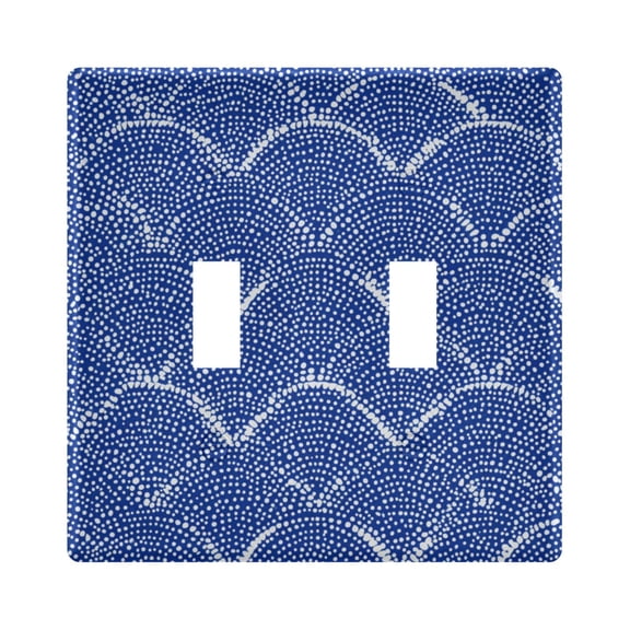 Switch Panel 4.48x4.45In Switch Plate Wall Panel Living Room Kitchen Bedroom Study Switch Panel Stylish Decoration Azure Chevron Zigzag Lines