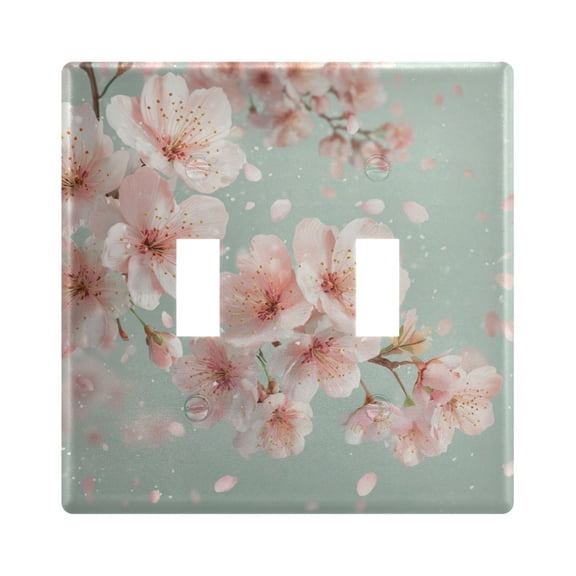 Switch Panel 4.48x4.45In Switch Plate Wall Panel Living Room Kitchen Bedroom Study Switch Panel Stylish Decoration Beautiful Cherry Blossoms