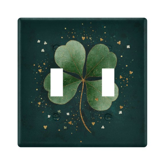 Switch Panel 4.48x4.45In Switch Plate Wall Panel Living Room Kitchen Bedroom Study Switch Panel Stylish Decoration Beautiful Four-leaf Clover