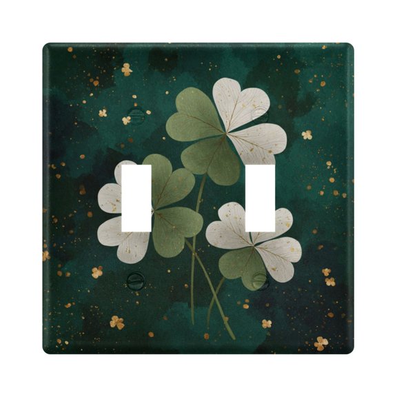 Switch Panel 4.48x4.45In Switch Plate Wall Panel Living Room Kitchen Bedroom Study Switch Panel Stylish Decoration Beautiful Four-leaf Clovers