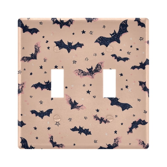 Switch Panel 4.48x4.45In Switch Plate Wall Panel Living Room Kitchen Bedroom Study Switch Panel Stylish Decoration Black Bats