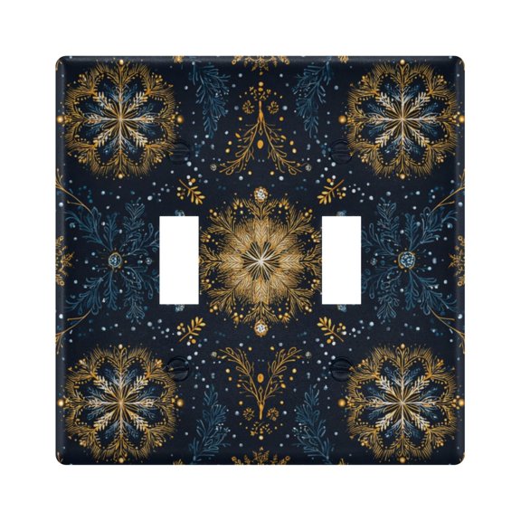 Switch Panel 4.48x4.45In Switch Plate Wall Panel Living Room Kitchen Bedroom Study Switch Panel Stylish Decoration Blue Christmas Pattern