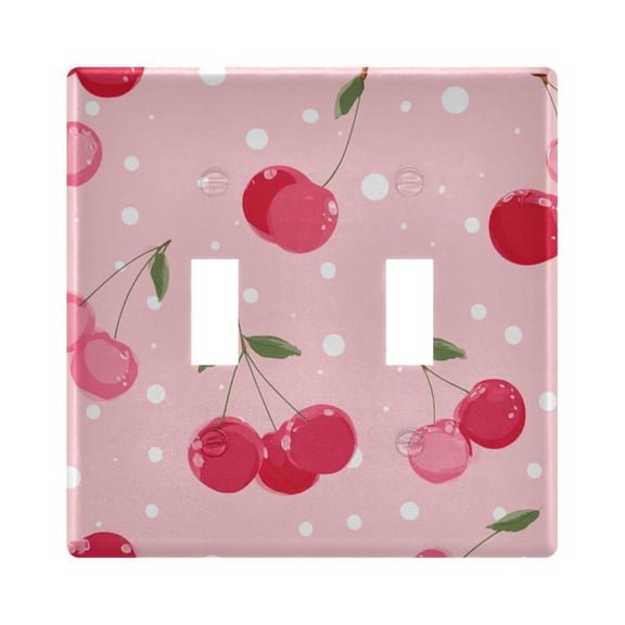 Switch Panel 4.48x4.45In Switch Plate Wall Panel Living Room Kitchen Bedroom Study Switch Panel Stylish Decoration Bright Cherry Blossom Pattern