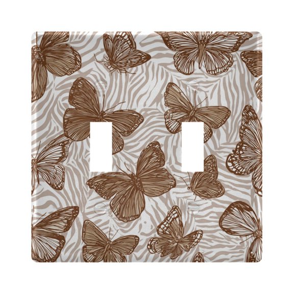 Switch Panel 4.48x4.45In Switch Plate Wall Panel Living Room Kitchen Bedroom Study Switch Panel Stylish Decoration Butterflies and Zebra