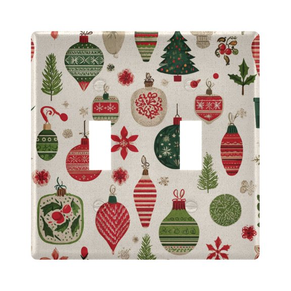 Switch Panel 4.48x4.45In Switch Plate Wall Panel Living Room Kitchen Bedroom Study Switch Panel Stylish Decoration Cartoon Christmas Element Pattern