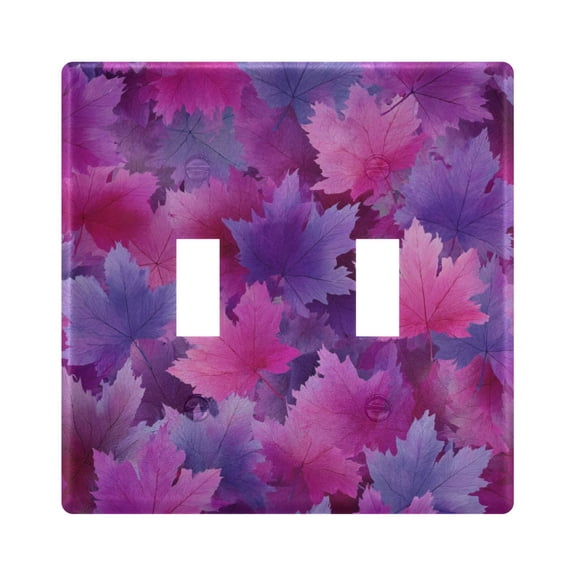Switch Panel 4.48x4.45In Switch Plate Wall Panel Living Room Kitchen Bedroom Study Switch Panel Stylish Decoration Cartoon Purple Maple Leaves