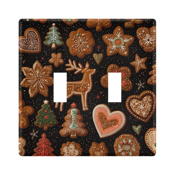 Switch Panel 4.48x4.45In Switch Plate Wall Panel Living Room Kitchen Bedroom Study Switch Panel Stylish Decoration Christmas Cookies Seamless