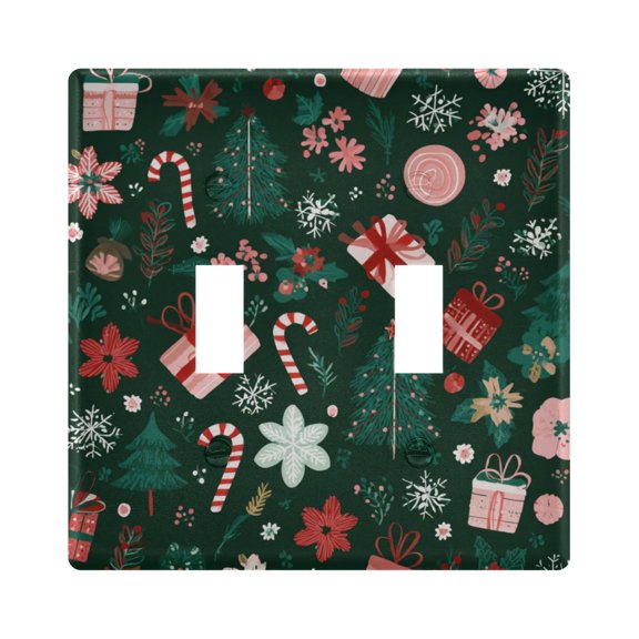 Switch Panel 4.48x4.45In Switch Plate Wall Panel Living Room Kitchen Bedroom Study Switch Panel Stylish Decoration Christmas Elements