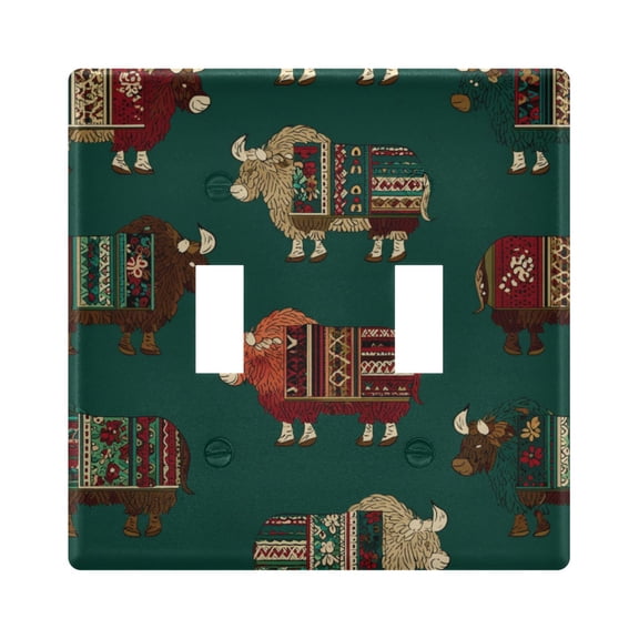 Switch Panel 4.48x4.45In Switch Plate Wall Panel Living Room Kitchen Bedroom Study Switch Panel Stylish Decoration Cool Cattle