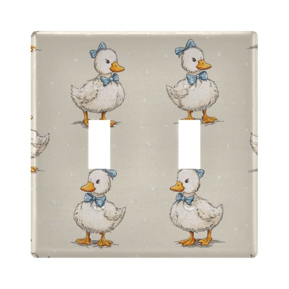 Switch Panel 4.48x4.45In Switch Plate Wall Panel Living Room Kitchen Bedroom Study Switch Panel Stylish Decoration Cute Duck Seamless