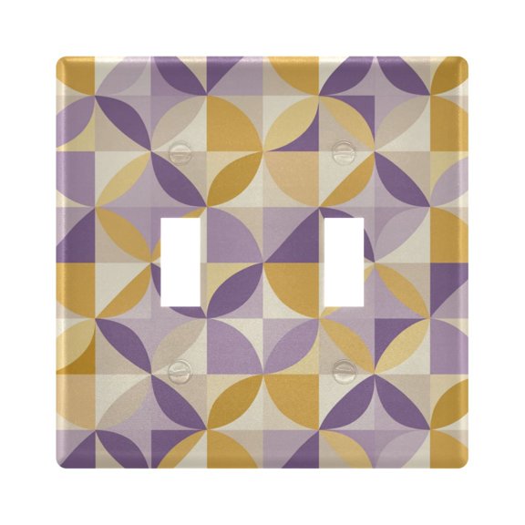 Switch Panel 4.48x4.45In Switch Plate Wall Panel Living Room Kitchen Bedroom Study Switch Panel Stylish Decoration Geometric Tile Pattern