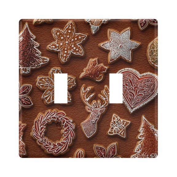 Switch Panel 4.48x4.45In Switch Plate Wall Panel Living Room Kitchen Bedroom Study Switch Panel Stylish Decoration Gingerbread Cookies