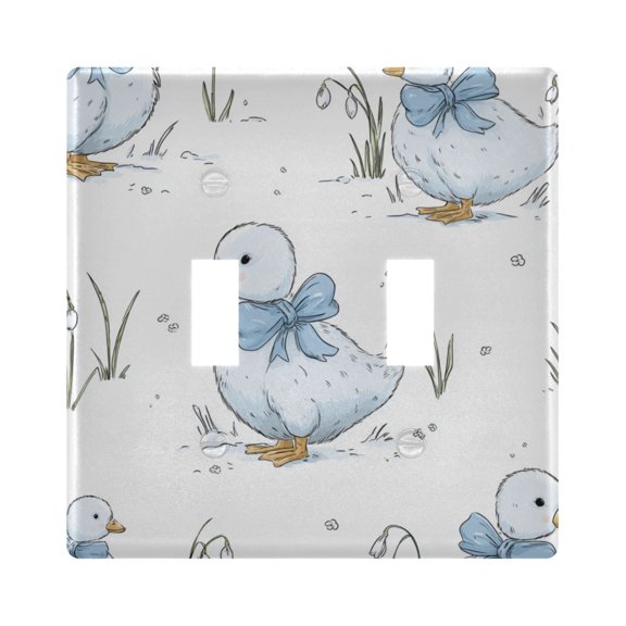 Switch Panel 4.48x4.45In Switch Plate Wall Panel Living Room Kitchen Bedroom Study Switch Panel Stylish Decoration Lovely Cartoon Duck Design