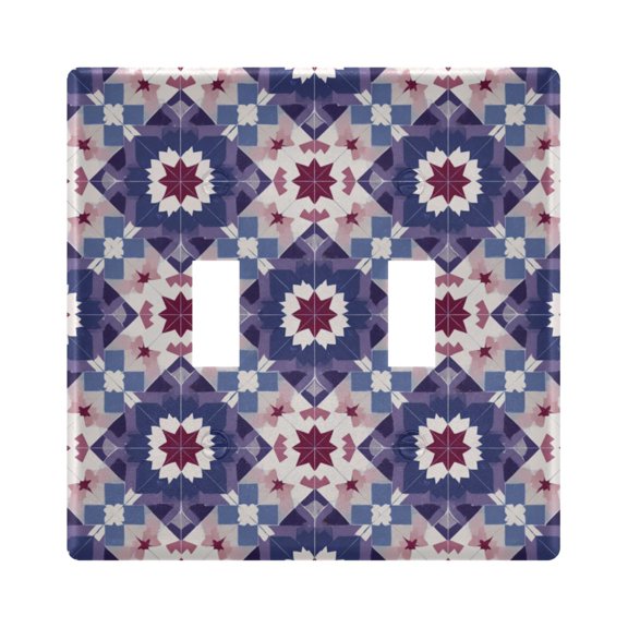 Switch Panel 4.48x4.45In Switch Plate Wall Panel Living Room Kitchen Bedroom Study Switch Panel Stylish Decoration Plum Tile Red White Accents