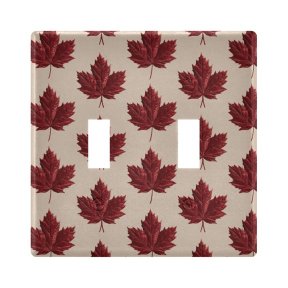 Switch Panel 4.48x4.45In Switch Plate Wall Panel Living Room Kitchen Bedroom Study Switch Panel Stylish Decoration Red Maple Leaves Seamless