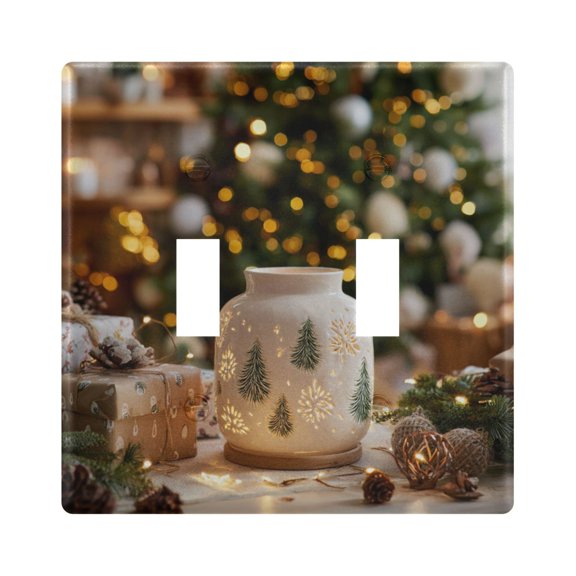 Switch Panel 4.48x4.45In Switch Plate Wall Panel Living Room Kitchen Bedroom Study Switch Panel Stylish Decoration Romantic Christmas Decoration