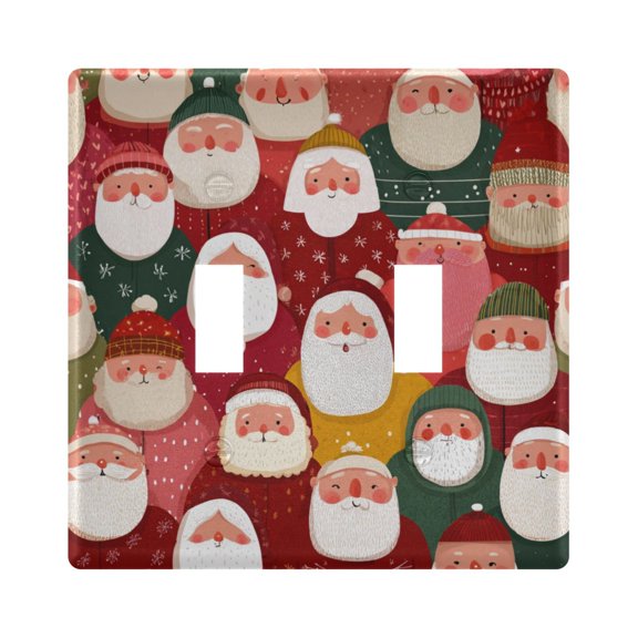 Switch Panel 4.48x4.45In Switch Plate Wall Panel Living Room Kitchen Bedroom Study Switch Panel Stylish Decoration Santa Claus Cute