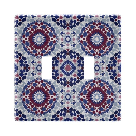 Switch Panel 4.48x4.45In Switch Plate Wall Panel Living Room Kitchen Bedroom Study Switch Panel Stylish Decoration Sapphire Tile Crimson Details