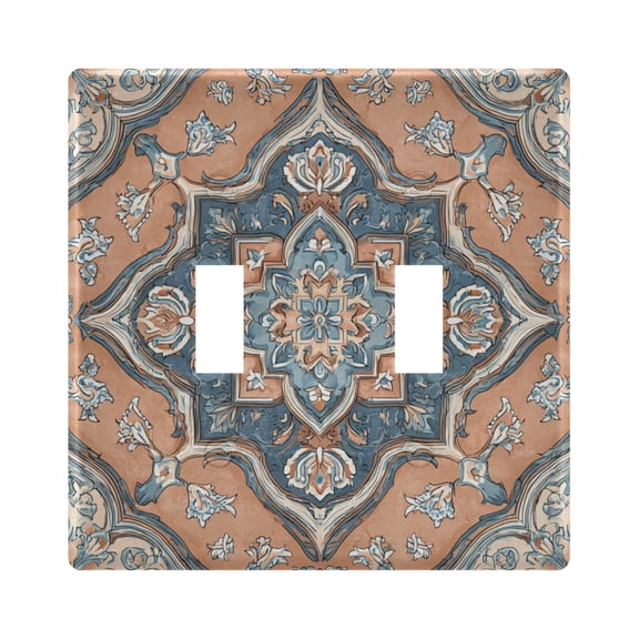 Switch Panel 4.48x4.45In Switch Plate Wall Panel Living Room Kitchen Bedroom Study Switch Panel Stylish Decoration Terracotta Mosaic Peach Accents