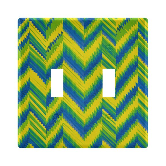 Switch Panel 4.48x4.45In Switch Plate Wall Panel Living Room Kitchen Bedroom Study Switch Panel Stylish Decoration Vibrant Zigzag Chevron Stripes