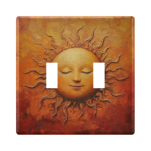 Switch Panel 4.48x4.56In Switch Plate Wall Panel Living Room Kitchen Bedroom Study Switch Panel Stylish Decoration Beautiful Cool Sun