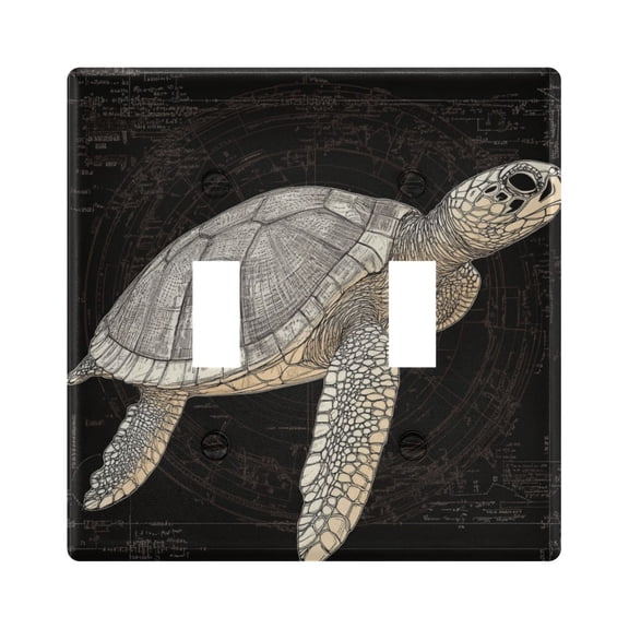 Switch Panel 4.48x4.56In Switch Plate Wall Panel Living Room Kitchen Bedroom Study Switch Panel Stylish Decoration Big Gray Turtle