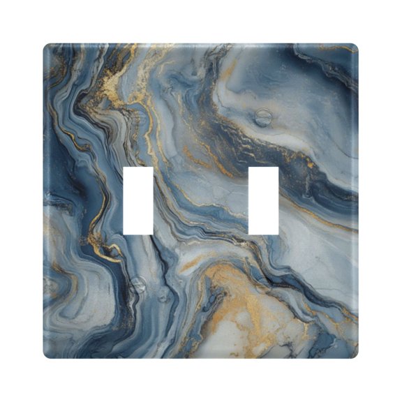Switch Panel 4.48x4.56In Switch Plate Wall Panel Living Room Kitchen Bedroom Study Switch Panel Stylish Decoration Blue Marble Stripe