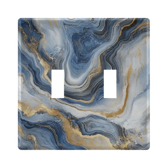 Switch Panel 4.48x4.56In Switch Plate Wall Panel Living Room Kitchen Bedroom Study Switch Panel Stylish Decoration Blue Marble