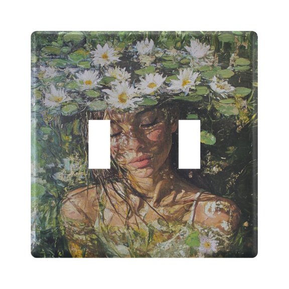 Switch Panel 4.48x4.56In Switch Plate Wall Panel Living Room Kitchen Bedroom Study Switch Panel Stylish Decoration Chrysanthemum Beauty
