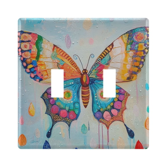 Switch Panel 4.48x4.56In Switch Plate Wall Panel Living Room Kitchen Bedroom Study Switch Panel Stylish Decoration Cool Butterfly