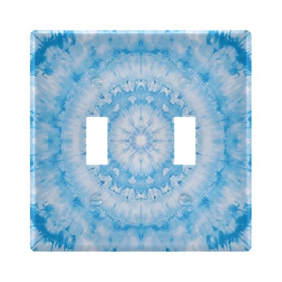 Switch Panel 4.48x4.56In Switch Plate Wall Panel Living Room Kitchen Bedroom Study Switch Panel Stylish Decoration Light Blue Tie Dye Pattern