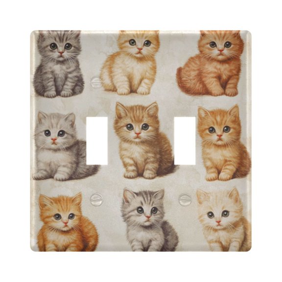 Switch Panel 4.48x4.56In Switch Plate Wall Panel Living Room Kitchen Bedroom Study Switch Panel Stylish Decoration Little Colored Cat1