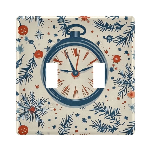 Switch Panel 4.48x4.56In Switch Plate Wall Panel Living Room Kitchen Bedroom Study Switch Panel Stylish Decoration New Year Clock