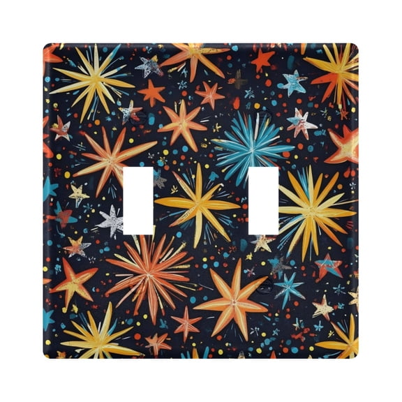 Switch Panel 4.48x4.56In Switch Plate Wall Panel Living Room Kitchen Bedroom Study Switch Panel Stylish Decoration New Year Stars