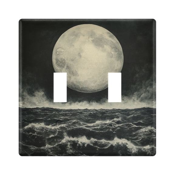Switch Panel 4.48x4.56In Switch Plate Wall Panel Living Room Kitchen Bedroom Study Switch Panel Stylish Decoration Sea Moon Pattern