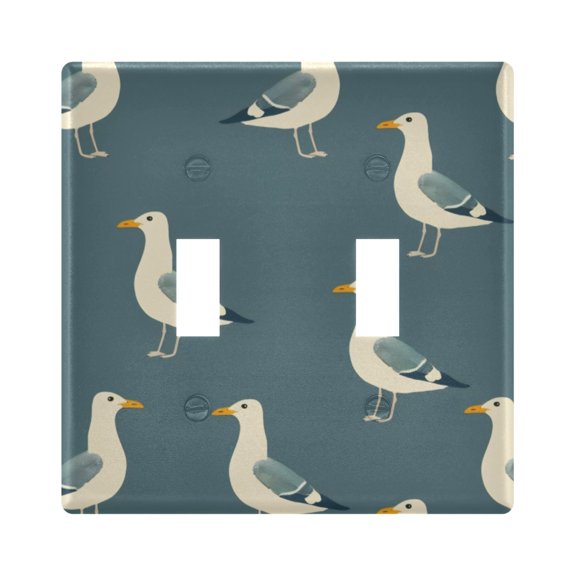 Switch Panel 4.48x4.56In Switch Plate Wall Panel Living Room Kitchen Bedroom Study Switch Panel Stylish Decoration White Seagull