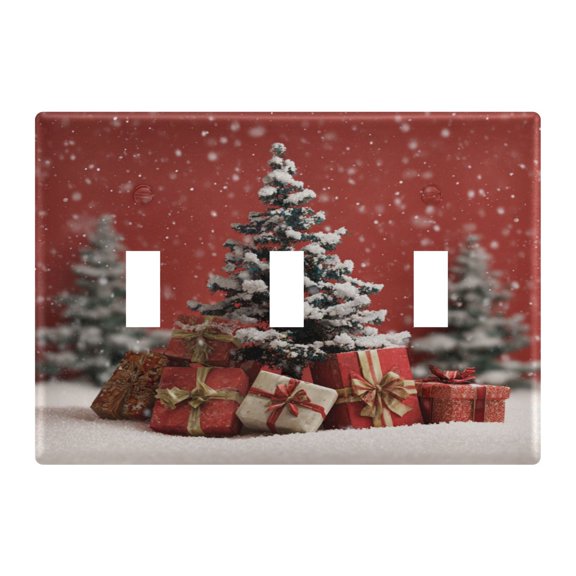Switch Panel 4.48x6.37In Switch Plate Wall Panel Living Room Kitchen Bedroom Study Switch Panel Stylish Decoration 3d Christmas Tree