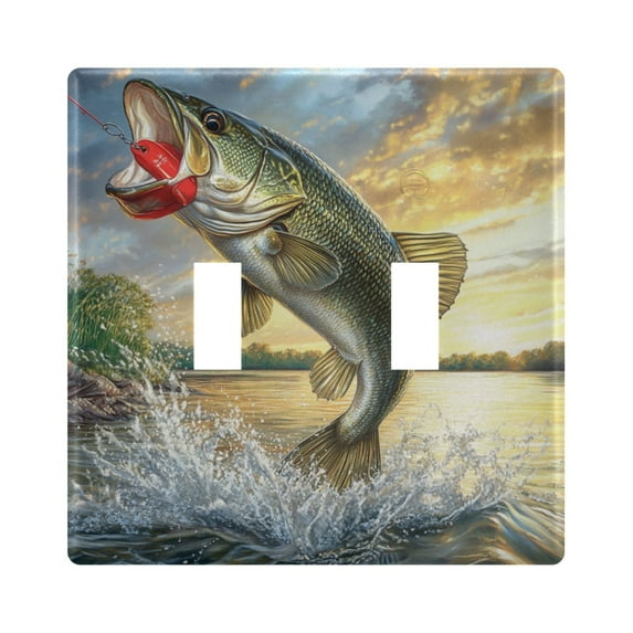 Switch Panel 4.48x6.37In Switch Plate Wall Panel Living Room Kitchen Bedroom Study Switch Panel Stylish Decoration Big Golden Fish