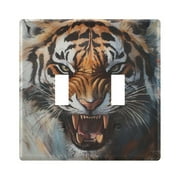 Switch Panel 4.48x6.37In Switch Plate Wall Panel Living Room Kitchen Bedroom Study Switch Panel Stylish Decoration Big-mouthed Tiger