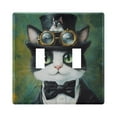 thumbnail image 1 of Switch Panel 4.48x6.37In Switch Plate Wall Panel Living Room Kitchen Bedroom Study Switch Panel Stylish Decoration Black Cat in Suit, 1 of 8