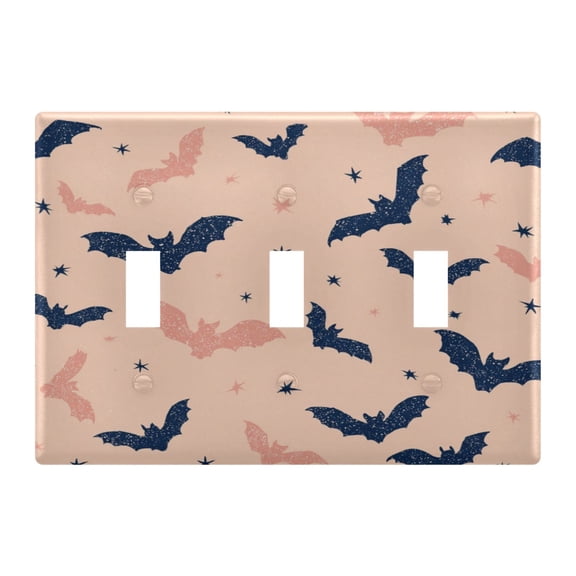 Switch Panel 4.48x6.37In Switch Plate Wall Panel Living Room Kitchen Bedroom Study Switch Panel Stylish Decoration Cartoon Black Bats