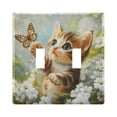 thumbnail image 1 of Switch Panel 4.48x6.37In Switch Plate Wall Panel Living Room Kitchen Bedroom Study Switch Panel Stylish Decoration Cat Butterfly Play, 1 of 8