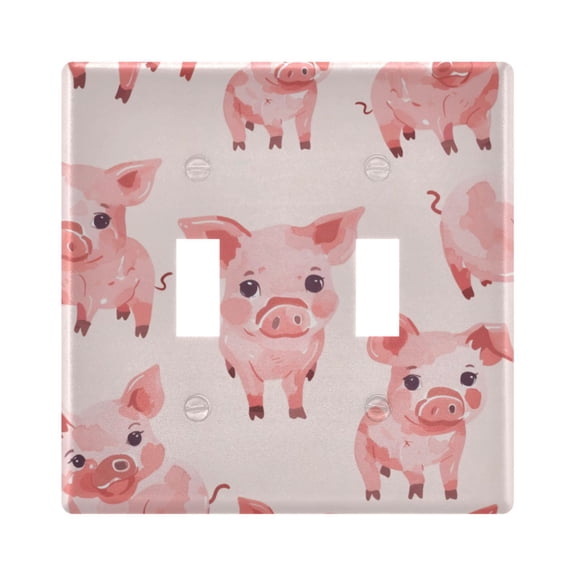Switch Panel 4.48x6.37In Switch Plate Wall Panel Living Room Kitchen Bedroom Study Switch Panel Stylish Decoration Pink Pig